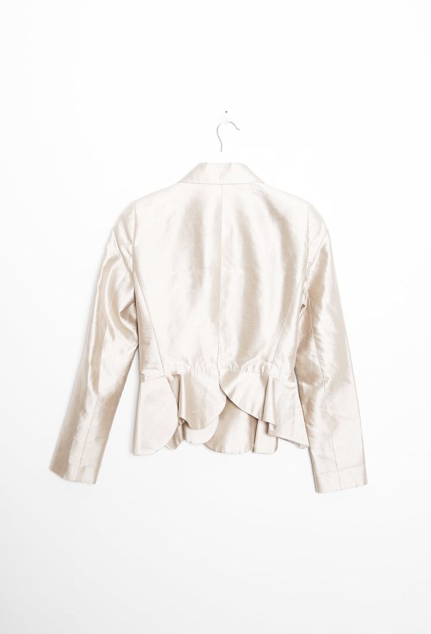 Balenciaga 2010 Champagne Silk Zip Jacket - 8