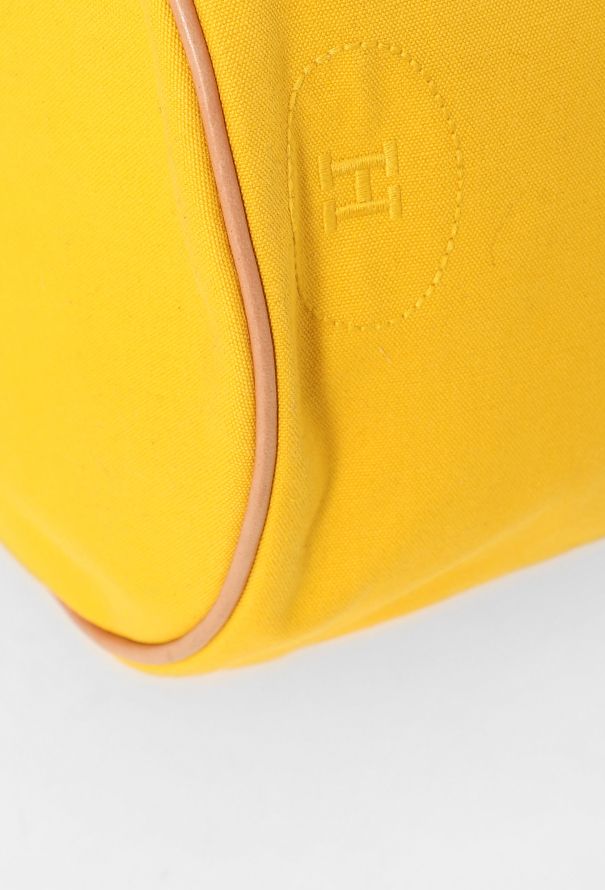 Hermès Yellow Canvas Polochon Backpack - 9