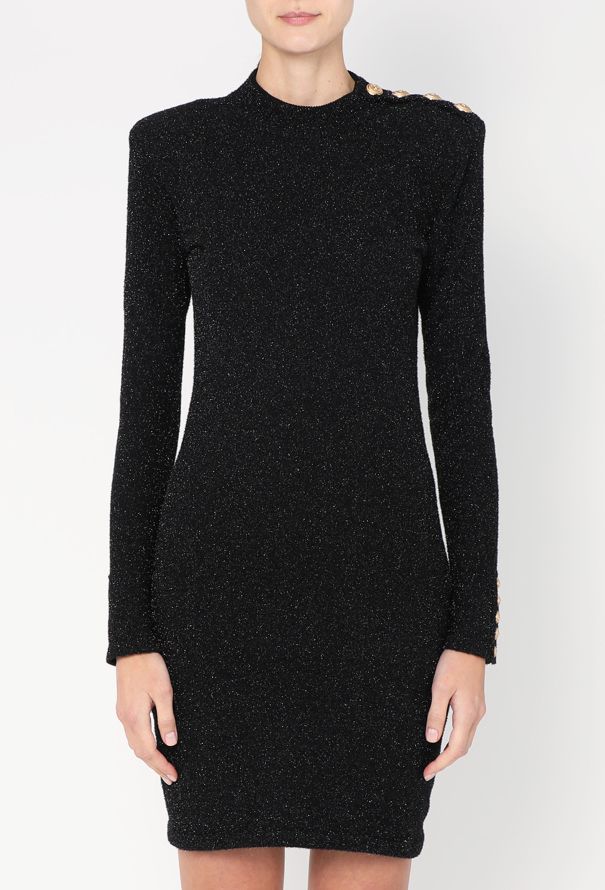 Balmain Iridescent Embossed Trim Dress - 3