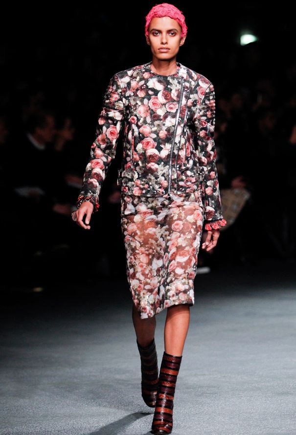 Givenchy F/W 2013 Rose Printed Silk Skirt - 2