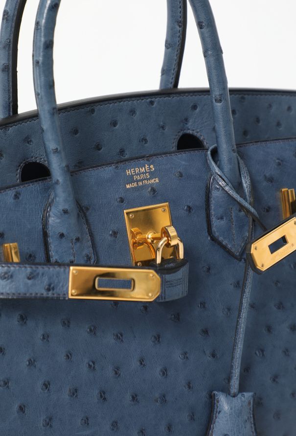 Hermès Blue Ostrich Birkin 30 - 20