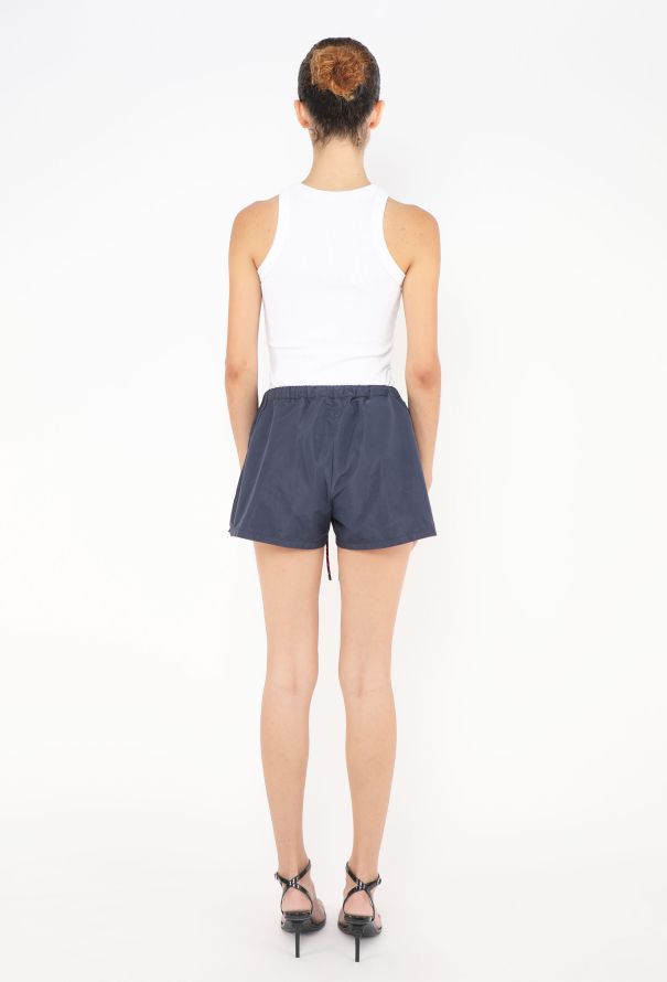 Miu Miu Navy Nylon Drawstring Shorts – Spring 2024 - 4