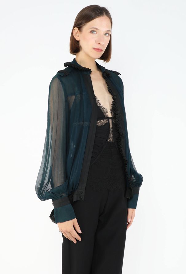 Gucci F/W 2005 Lace & Chiffon Blouse - 8