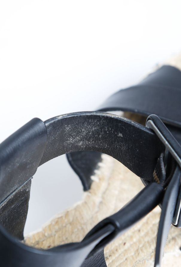 Céline Leather Strap Espadrille Platforms - 6
