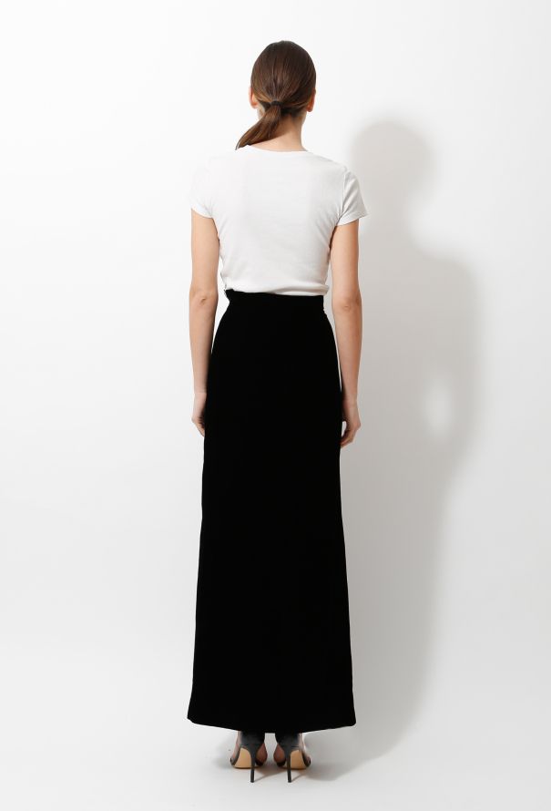 Saint Laurent Vintage Velvet Maxi Skirt - 4