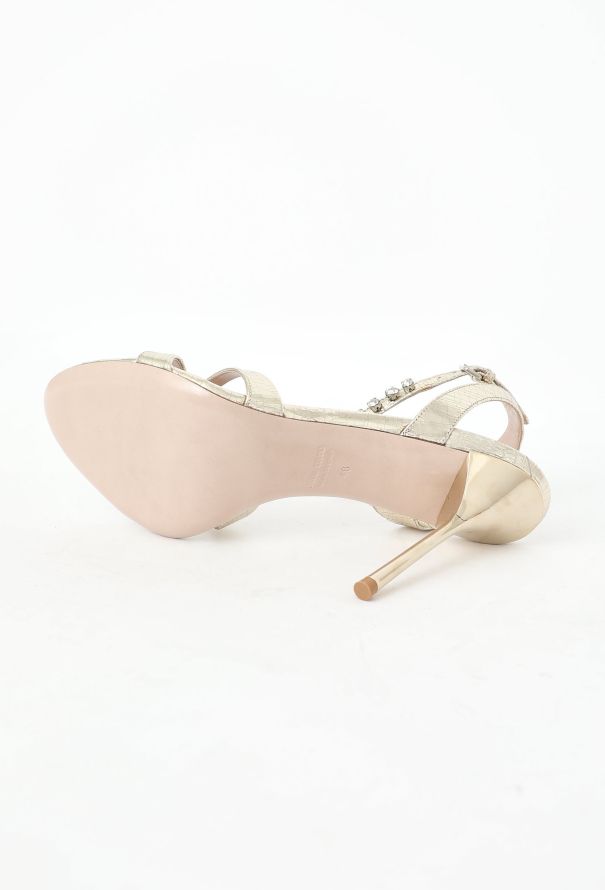 Miu Miu 2019 Metallic Embellished Sandals - 6