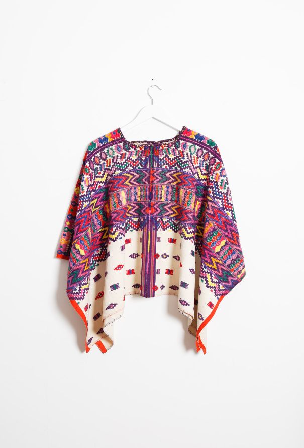 World Treasures Vintage Embroidered Mexican Poncho - 8