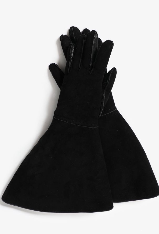 Alaïa F/W 1989 Suede Shearling Gloves - 3