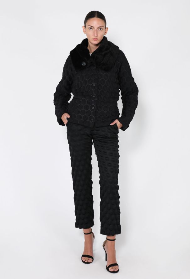 Issey Miyake Cratered Faux Fur Jacket Ensemble, F/W 2000 - 1