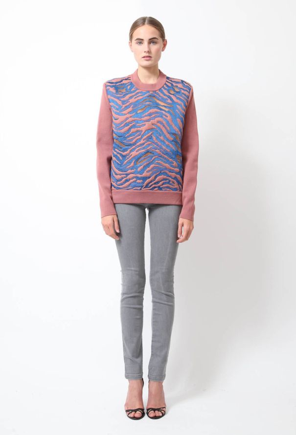 Balenciaga F/W 2012 Sculpted Pink Zebra Sweater - 1