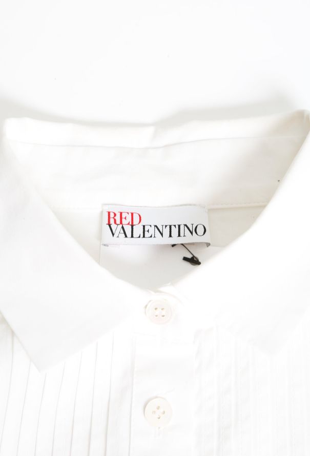 Valentino Poplin Dotted Lace Shirt Dress - 4