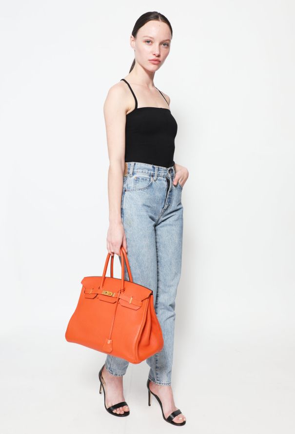 Hermès Orange H Togo Birkin 35 - 2