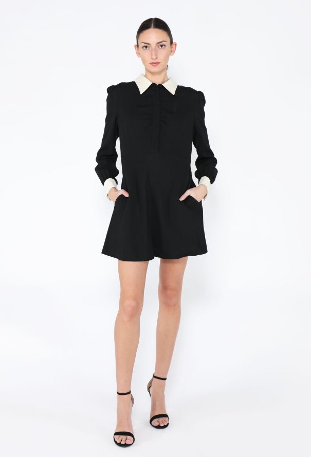 Saint Laurent S/S 2015 Contrast Collared Dress - 4