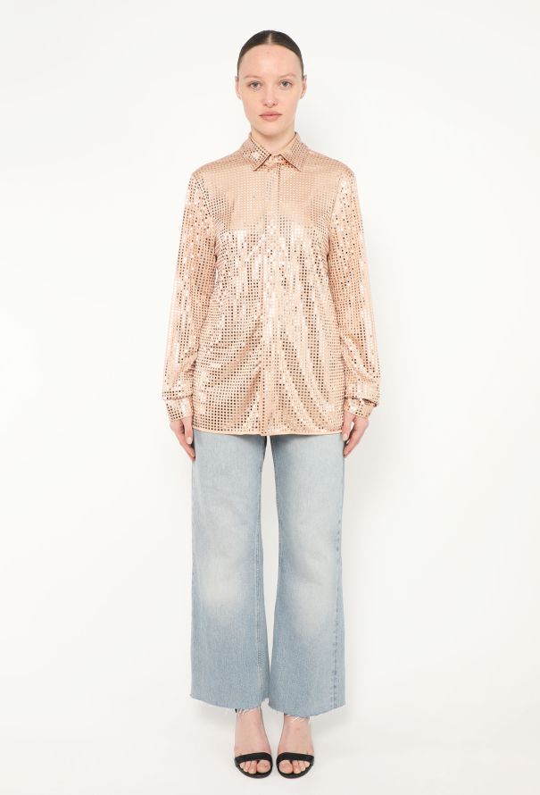 Bottega Veneta F/W 2019 Iridescent Embellished Shirt - 3