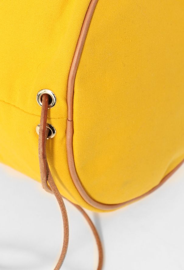 Hermès Yellow Canvas Polochon Backpack - 10