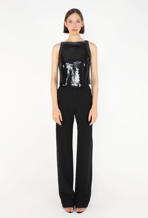 Gucci Tom Ford 1999 Sequin Leather Trim Top - 4