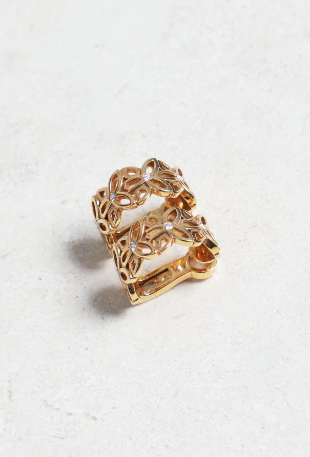 Mellerio 18k Gold & Diamond Floral Clip Earrings - 2