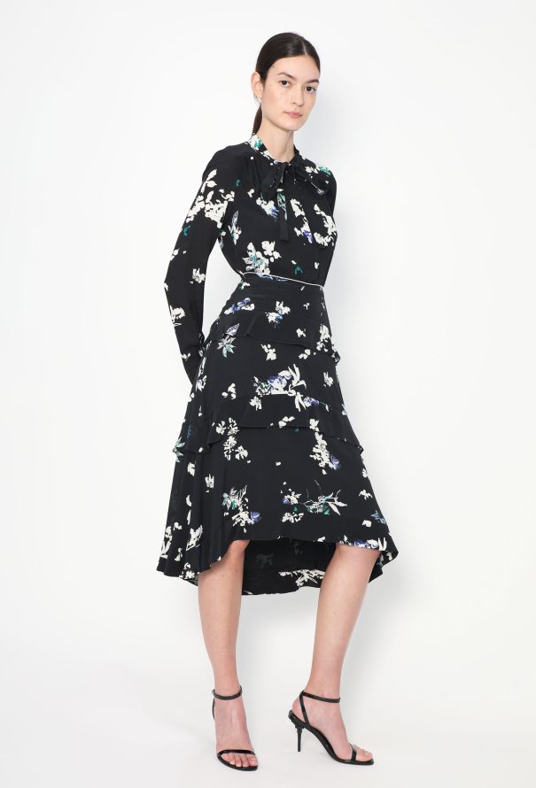 Proenza Schouler 2016 Floral Lavallière Silk Ensemble - 4