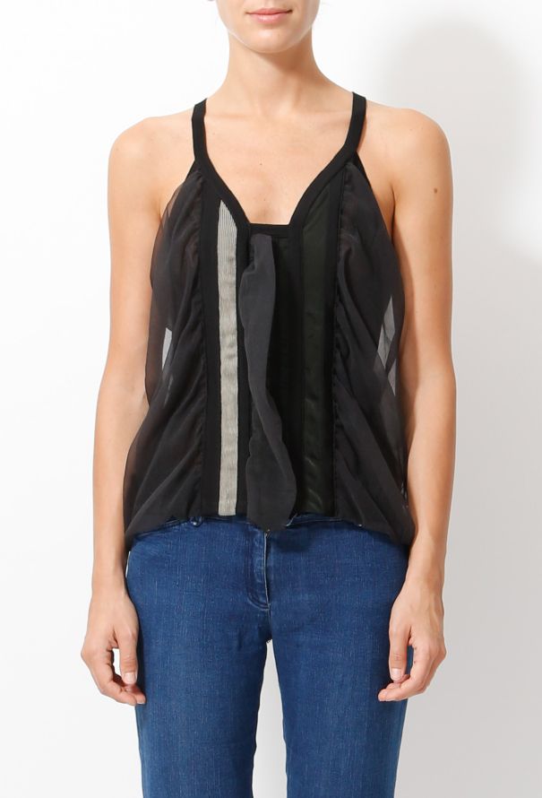 Balenciaga S/S 2010 Striped Tulle Top - 1
