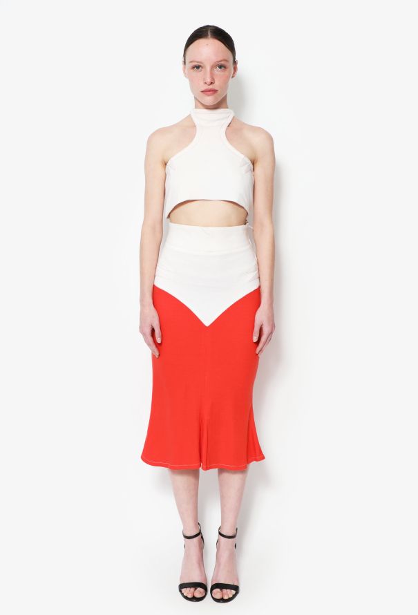Thierry Mugler 80s Bicolor Halter Dress - 1
