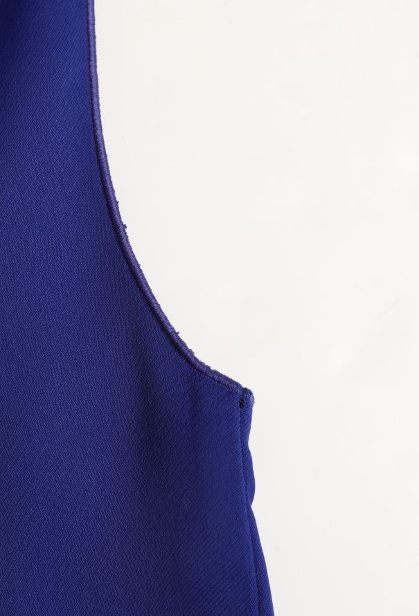 Céline 2014 Metallic Collar Shift Dress – Indigo Blue - 8