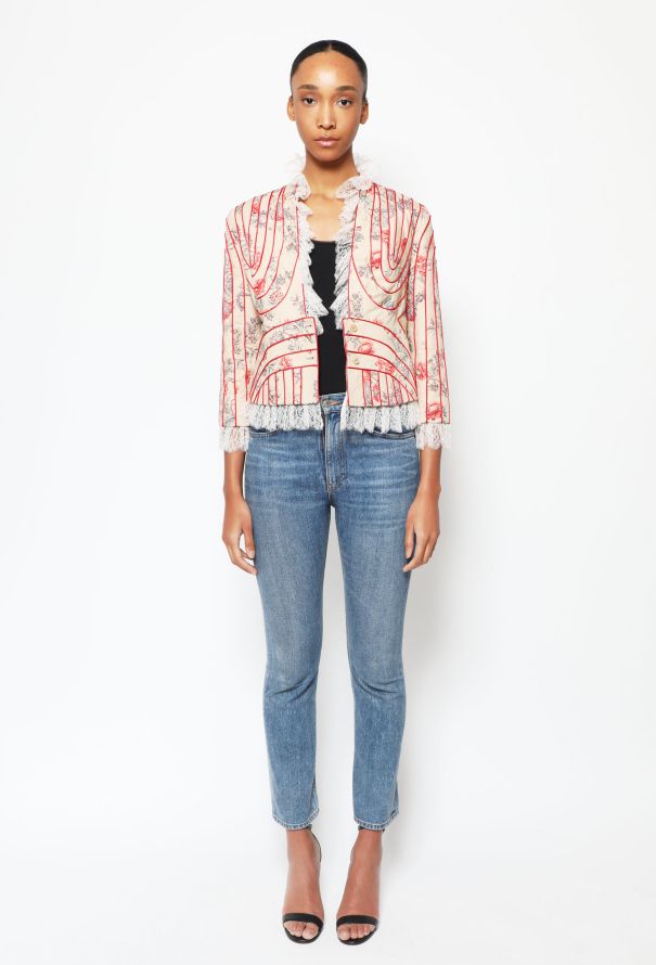 Alexander McQueen STUNNING S/S 2005 Ivory Lace Jacket - 3