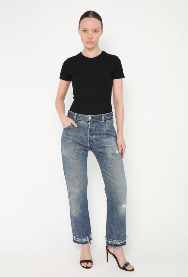 Levi's x Re/Done Distressed Cropped Jeans - 3