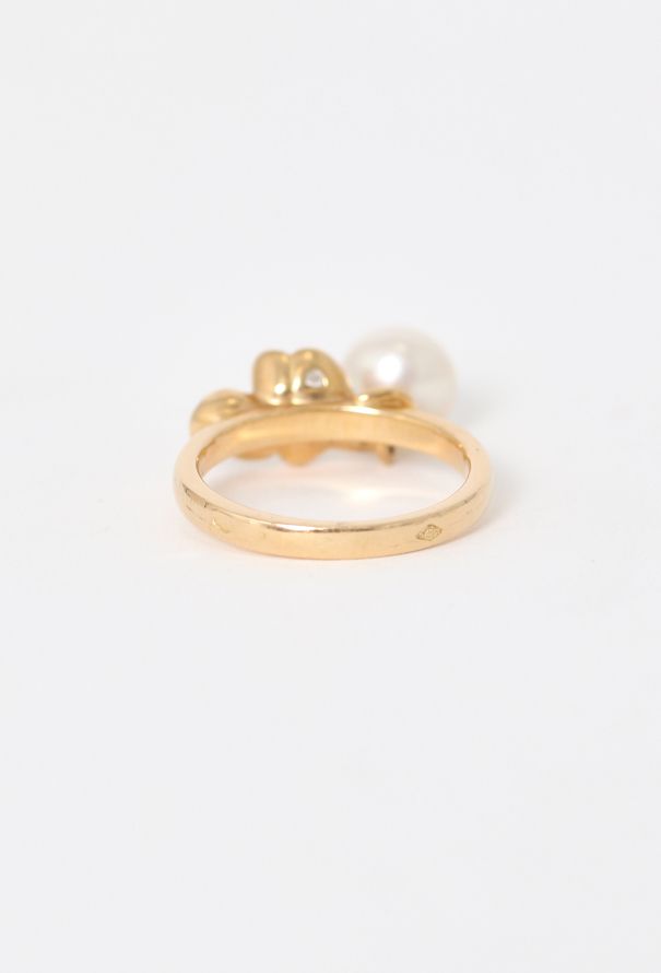 Dior 18k Yellow Gold, Pearl & Diamond Ring - 5