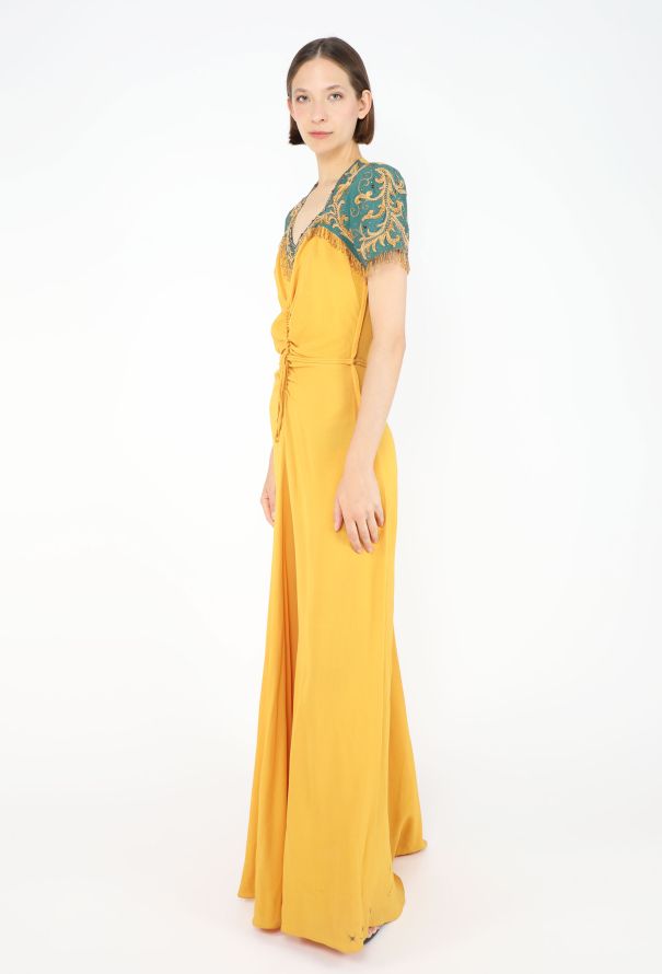 Jeanne Paquin Beaded Crêpe Gown, 1950s - 1
