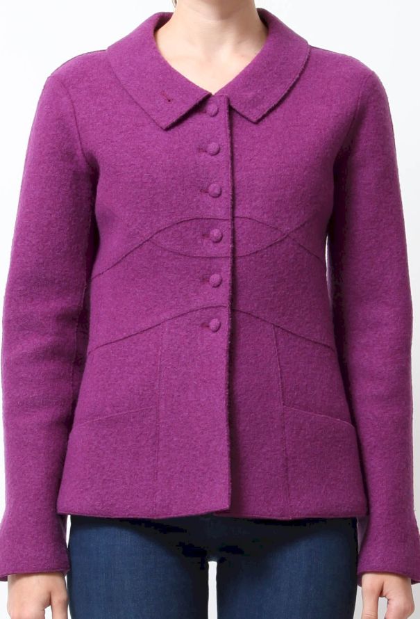 Chanel 90s Purple Felt Jacket - 1