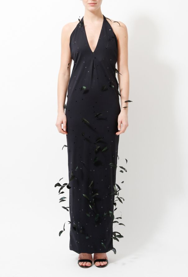 90s Stephen Sprouse Feather Gown - 2