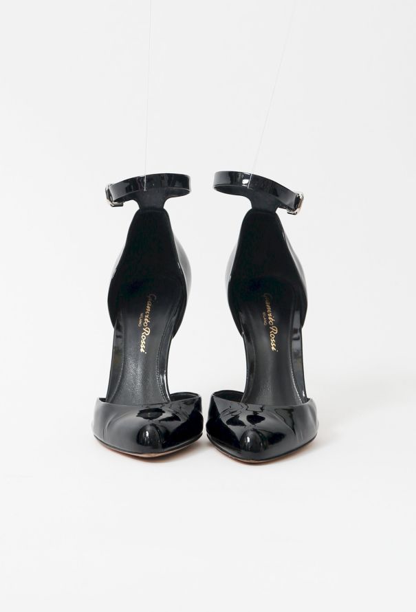 Gianvito Rossi - Black Patent Ankle-Strap Heels - 2