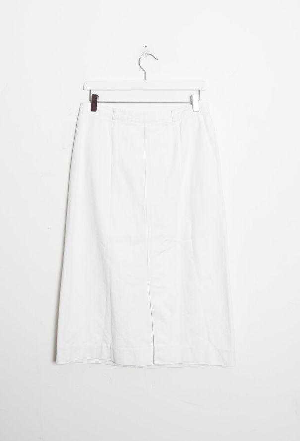 Céline 70s Jean's High-Waisted White Denim Skirt - 9