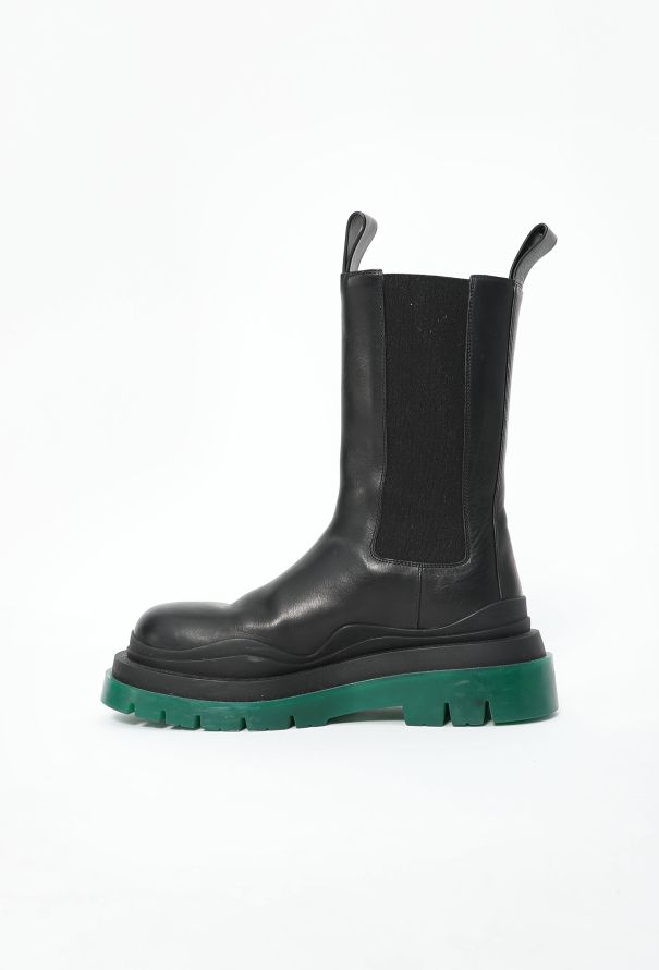 Bottega Veneta Pre-Fall 2020 Tire Chelsea Boots - Black & Green - 5