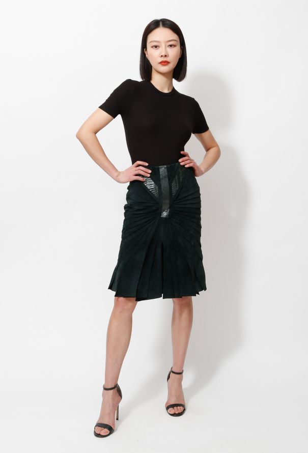 Gucci F/W 2004 Suede & Python Skirt - 1